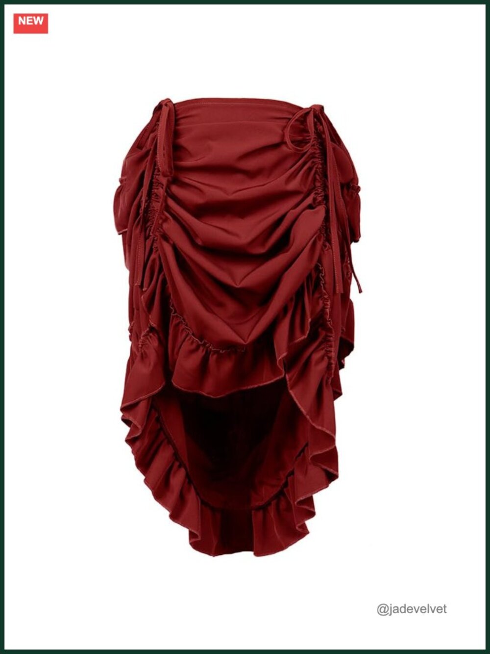 Victorian Steampunk High Low Ruffle Skirt Adjustable Drawstring Renaissance - Picture 5 of 6